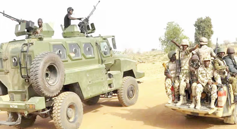 Soldiers conduct a raid on a well-known camp associated with IPOB/ESN in Imo, recovering improvised explosive devices (IEDs).